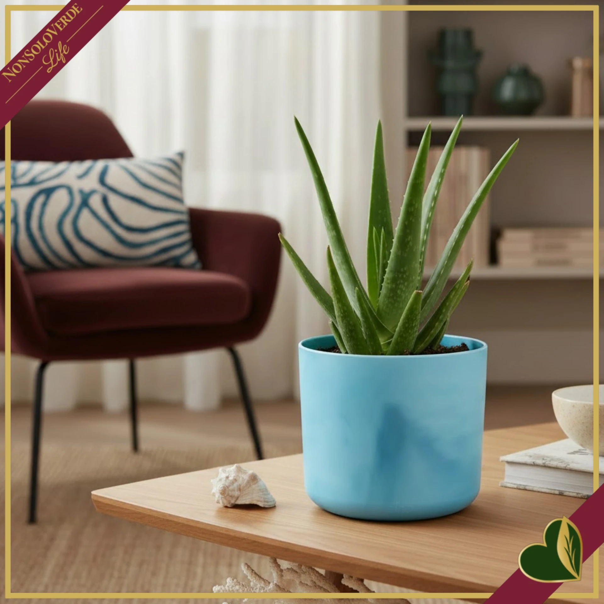 Cachepot The Ocean Collection rotondo blu atlantico da interno, diametro 16 cm
