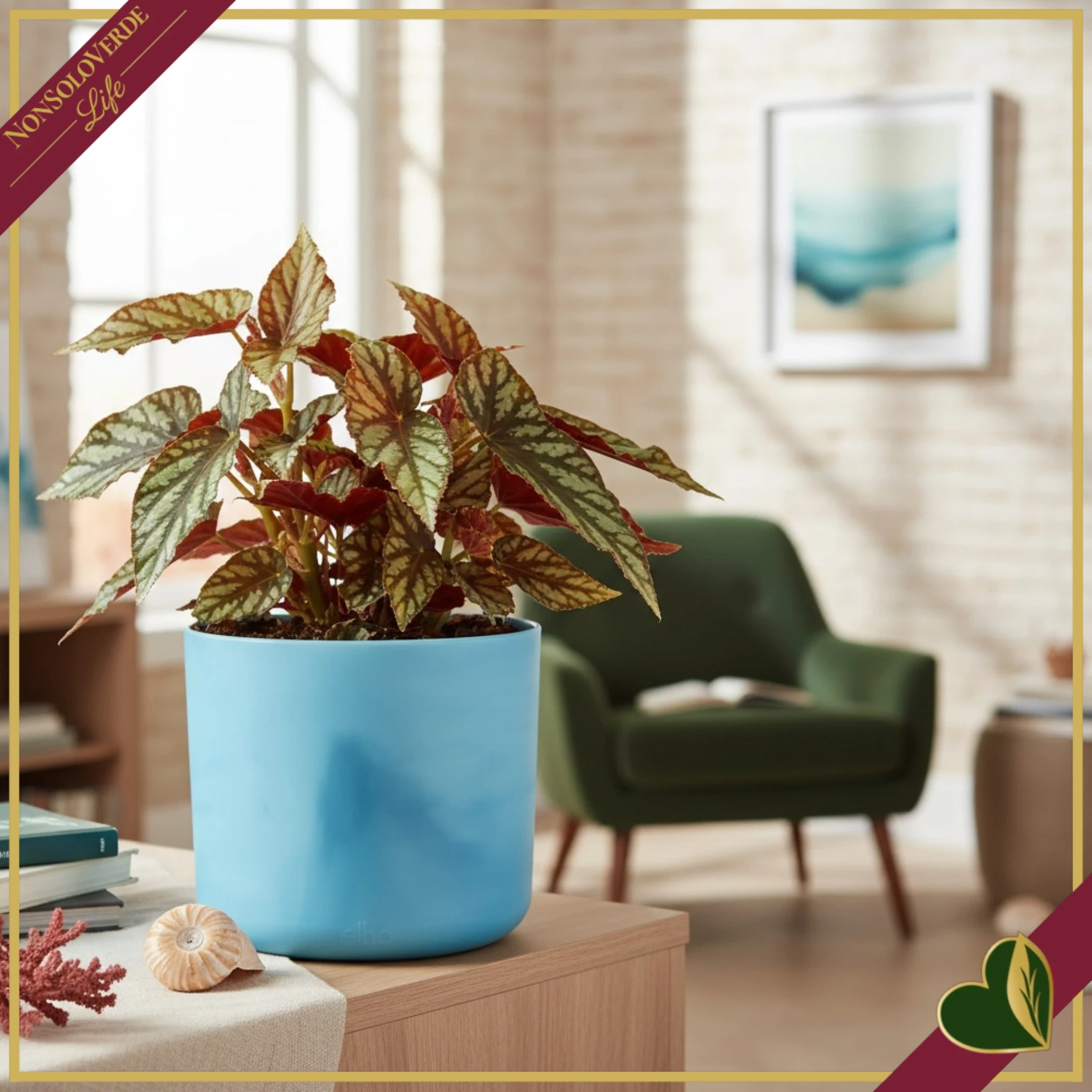 Cachepot The Ocean Collection rotondo blu atlantico da interno, diametro 22 cm