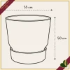 Vaso Greenville rotondo verde foglia con riserva d’acqua, diametro 55 cm