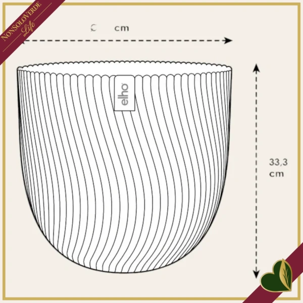 Vaso Sereh rotondo, argilla fredda, diametro 39 cm