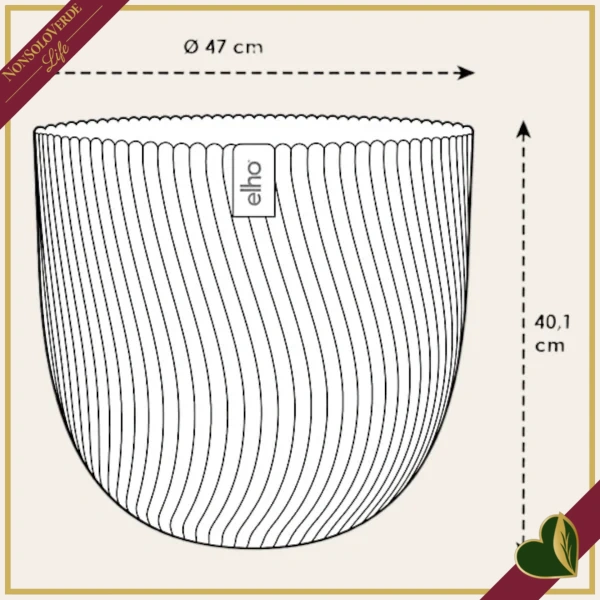 Vaso Sereh rotondo, argilla fredda, diametro 47 cm