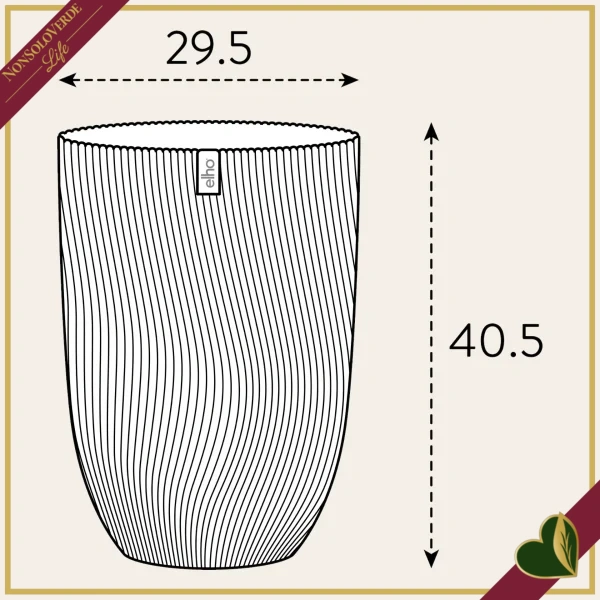 Vaso Sereh alto rotondo, argilla fredda, diametro 30 cm