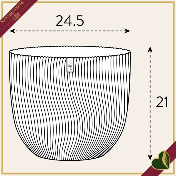 Vaso Sereh rotondo, argilla fredda, diametro 25 cm
