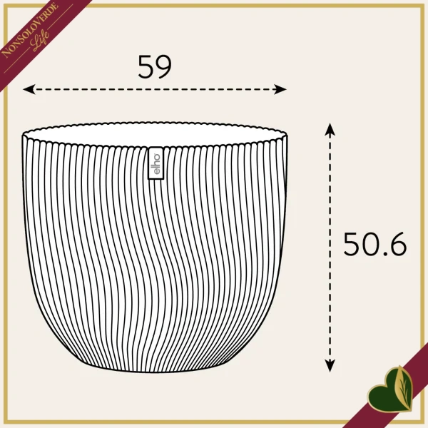 Vaso Sereh rotondo, beige fungo, diametro 59 cm