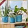 Cachepot The Ocean Collection rotondo blu atlantico da interno, diametro 22 cm