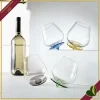 Set 2 bicchieri basculanti in vetro borosilicato con base verde e fumé, altezza 12 cm