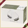 Set 2 bicchieri basculanti in vetro borosilicato con base verde e fumé, altezza 12 cm