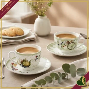 8029722518312-0 Set 2 tazzine da caffè Wonderland con piattino in New Bone China, diametro 11 cm