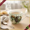 Tazza colazione Wonderland in New Bone China verde, diametro 12 cm