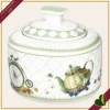 Zuccheriera Wonderland in New Bone China con mongolfiere acquerellate, lunghezza 10 cm