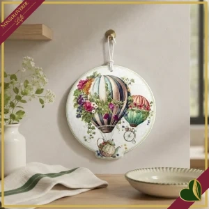 8029722518398-0 Poggiapentola Wonderland in ceramica e sughero bianco, diametro 21 cm