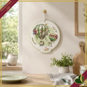 8029722518404-0 Poggiapentola Wonderland verde in ceramica e sughero verde, diametro 21 cm
