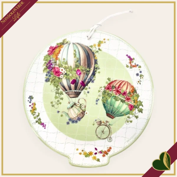 Poggiapentola Wonderland verde in ceramica e sughero verde, diametro 21 cm