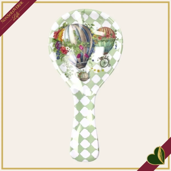 Poggiamestolo Wonderland in melamina con mongolfiere, lunghezza 25,5 cm