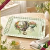 Vassoio Wonderland in melamina con mongolfiere acquerellate e manici integrati, lunghezza 35 cm
