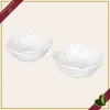 Set 2 ciotoline Foglia Vegan bianche in porcellana, diametro 12 cm