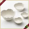 Set 2 ciotoline Foglia Vegan bianche in porcellana, diametro 12 cm