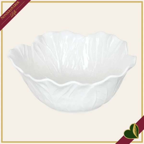 Ciotola Foglia Vegan in porcellana bianca, diametro 21 cm