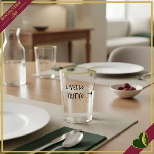 8058801412937-0 Bicchiere Smile in vetro con frase “Livello critico”, 480 ml