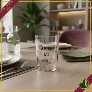 8058801412944-0 Bicchiere Smile in vetro con frase “Sempre 1/2 pieno!”, 480 ml