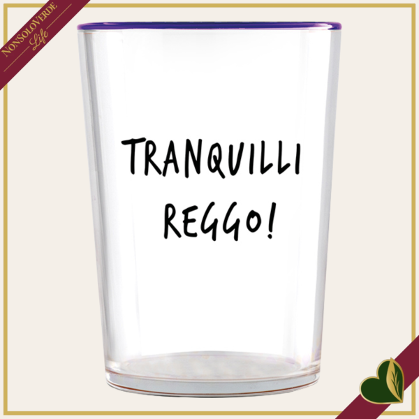 Bicchiere Smile in vetro con frase “Tranquilli reggo!”, 480 ml