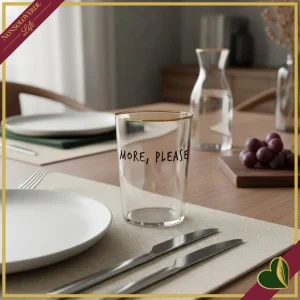 8058801412982-0 Bicchiere Smile in vetro con frase “More, Please”, 480 ml