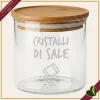 Barattolo impilabile Smile in vetro con coperchio e frase “Cristalli di Sale”, 540 ml