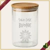 Barattolo impilabile Smile in vetro con coperchio e frase “Solo Cose Buone”, 850 ml