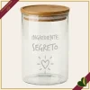 Barattolo impilabile Smile in vetro con coperchio e frase “Ingrediente Segreto”, 850 ml