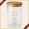 Barattolo impilabile Smile in vetro con coperchio e frase “Just in Case”, 850 ml